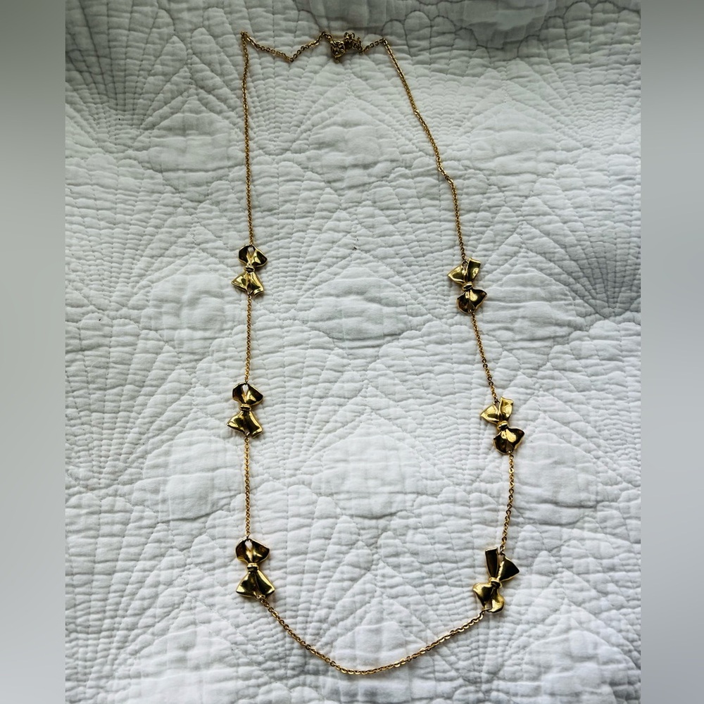 J. Crew Gold Bow Necklace